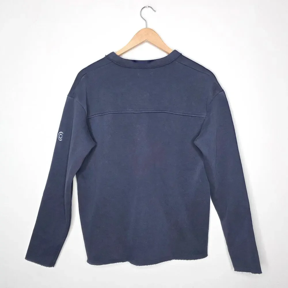 Johnnie-O Performance Sweatshirt Medium NWT Navy Blue Pullover Golf, Logo Sleeve